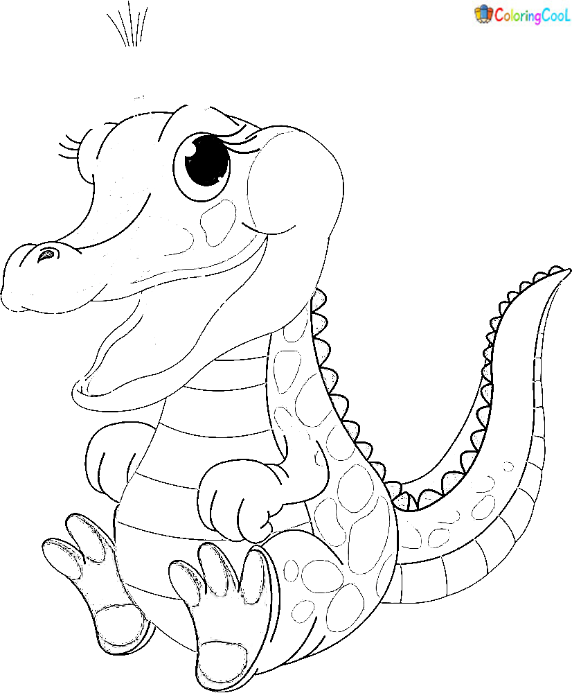 Baby girl crocodile vector image