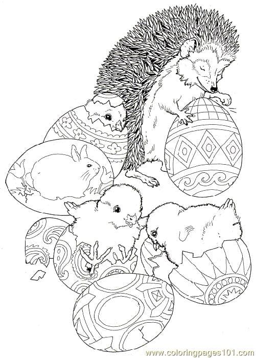Hedgehog Family To Print