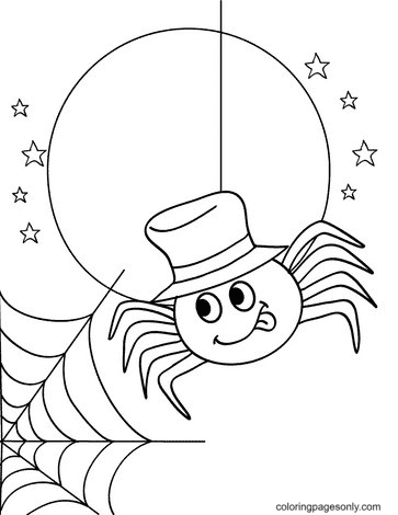 Halloween Spider Under The Moonlight Image For Kids