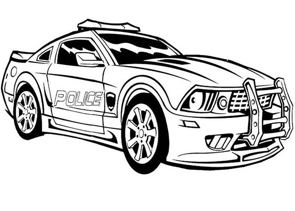 Dodge Charger Police Car Hot Coloring Pages